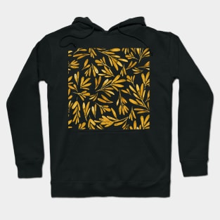 Abstract dark yellow leaves, watercolor pattern illustration Hoodie